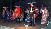 six ballet folklorico dancers in costume