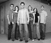 three female and three male casual attired musicians 