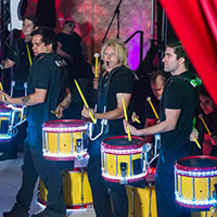 drum line with exciting performance